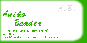 aniko baader business card
